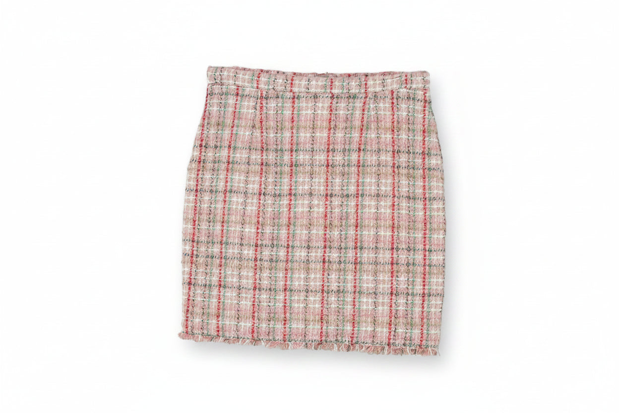 LK Bennett Pink Tweed Pencil Skirt Size 12