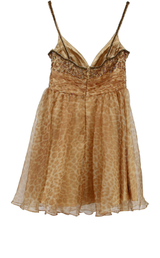 May Queen Midi Dress Beaded Bodice Gold Size 6