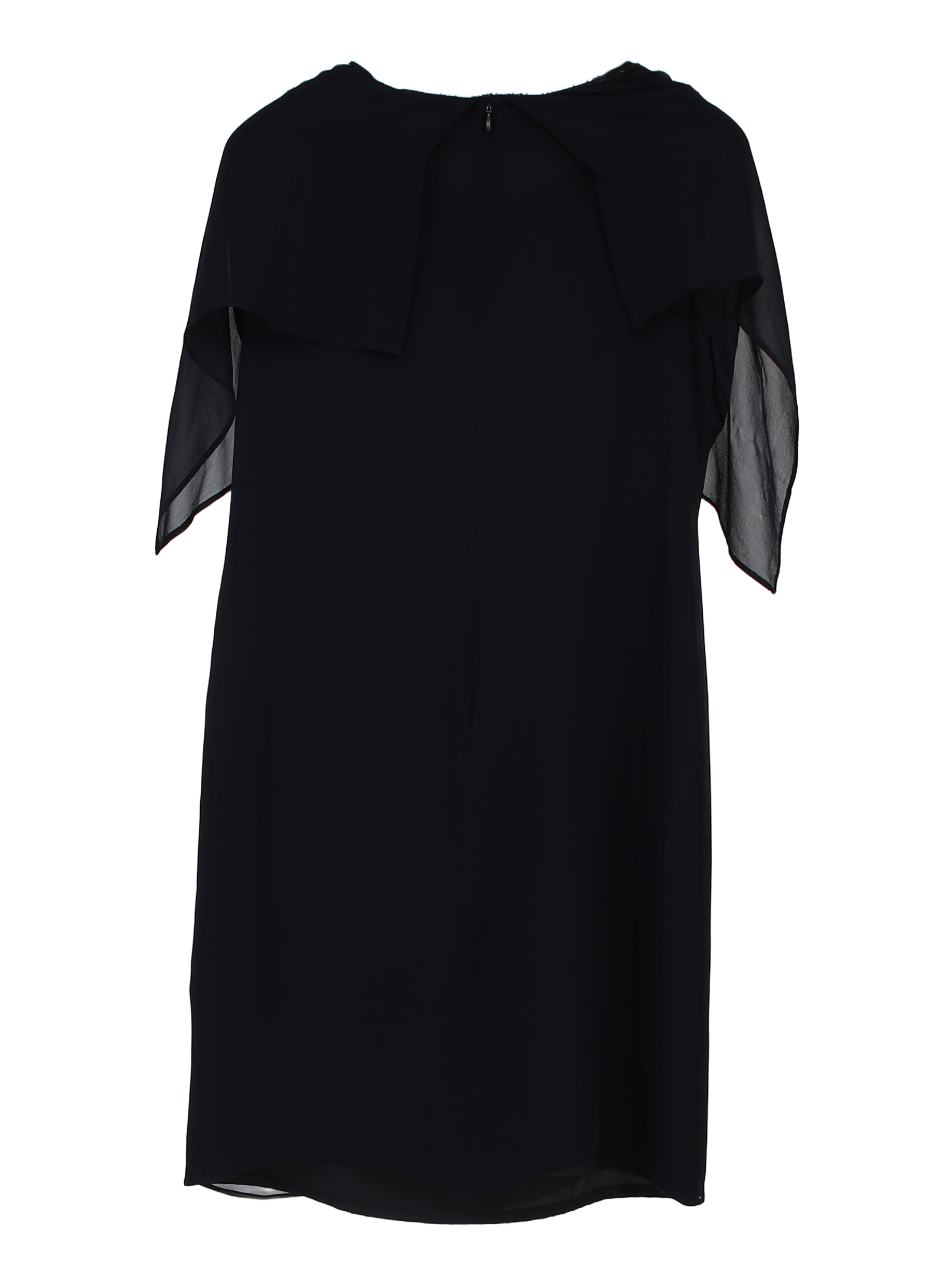Pianoforte di Max Mara Maxi Dress Draped Cape Black Size 16