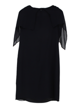 Pianoforte di Max Mara Maxi Dress Draped Cape Black Size 16