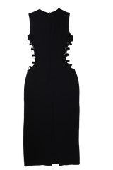 ZARA Midi Dress Cutout Sheath Black Size S
