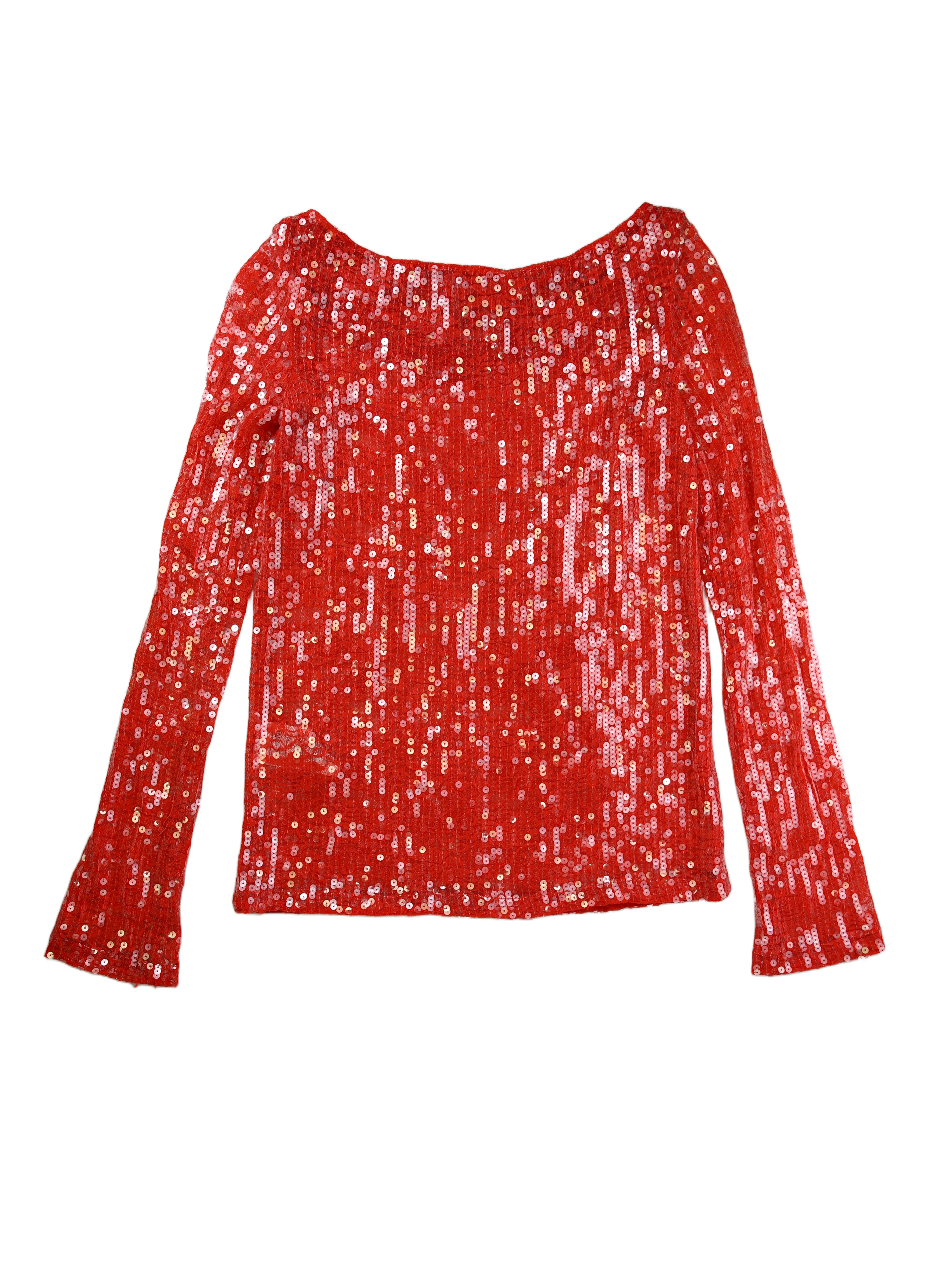 ROTATE Blouse Cropped Sequin Red Size 14