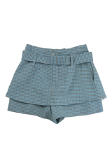 Maje Skorts Layered Peplum Skort Blue Size 8