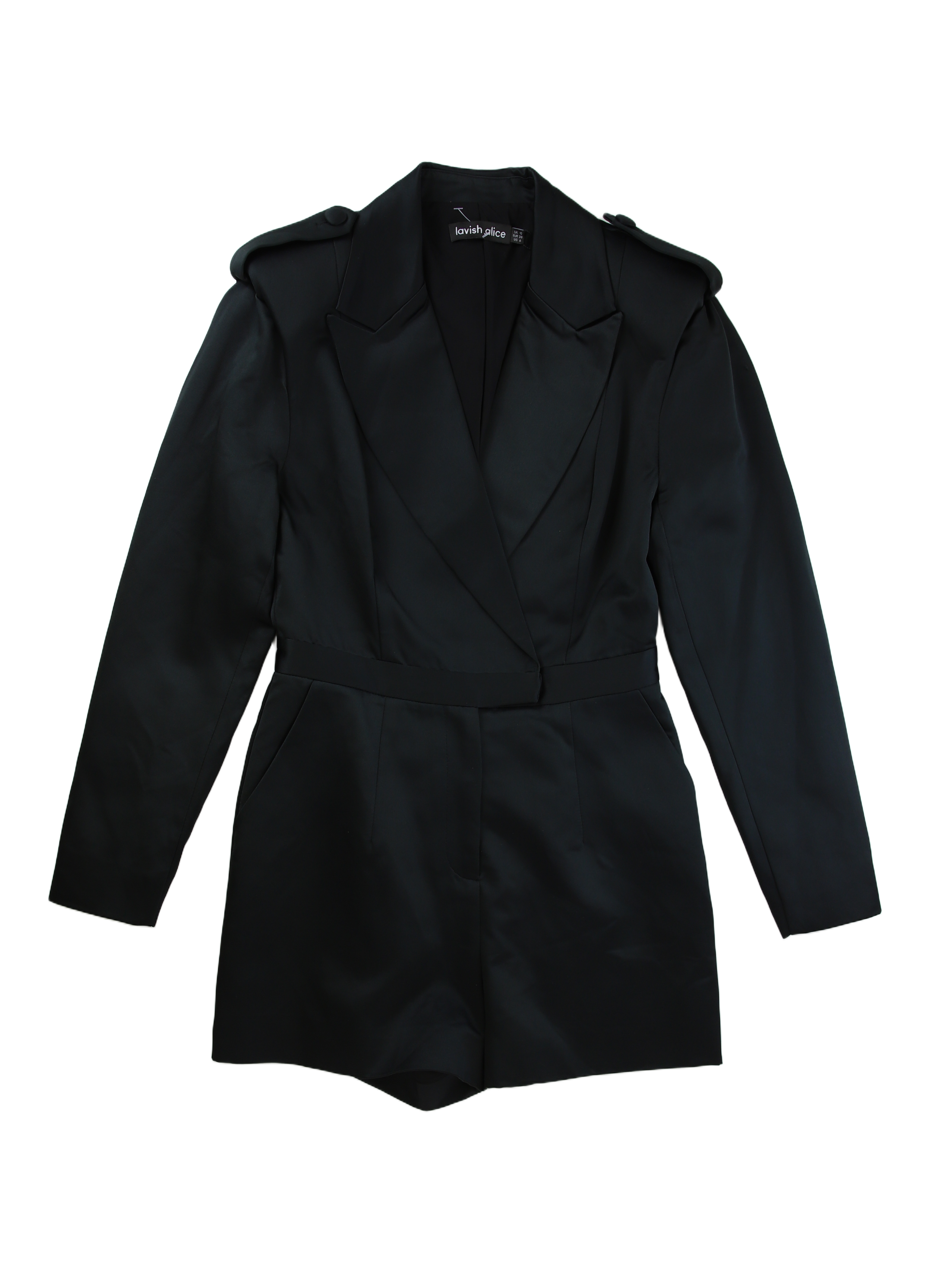 Lavish Alice Playsuit Tailored Black Size 10