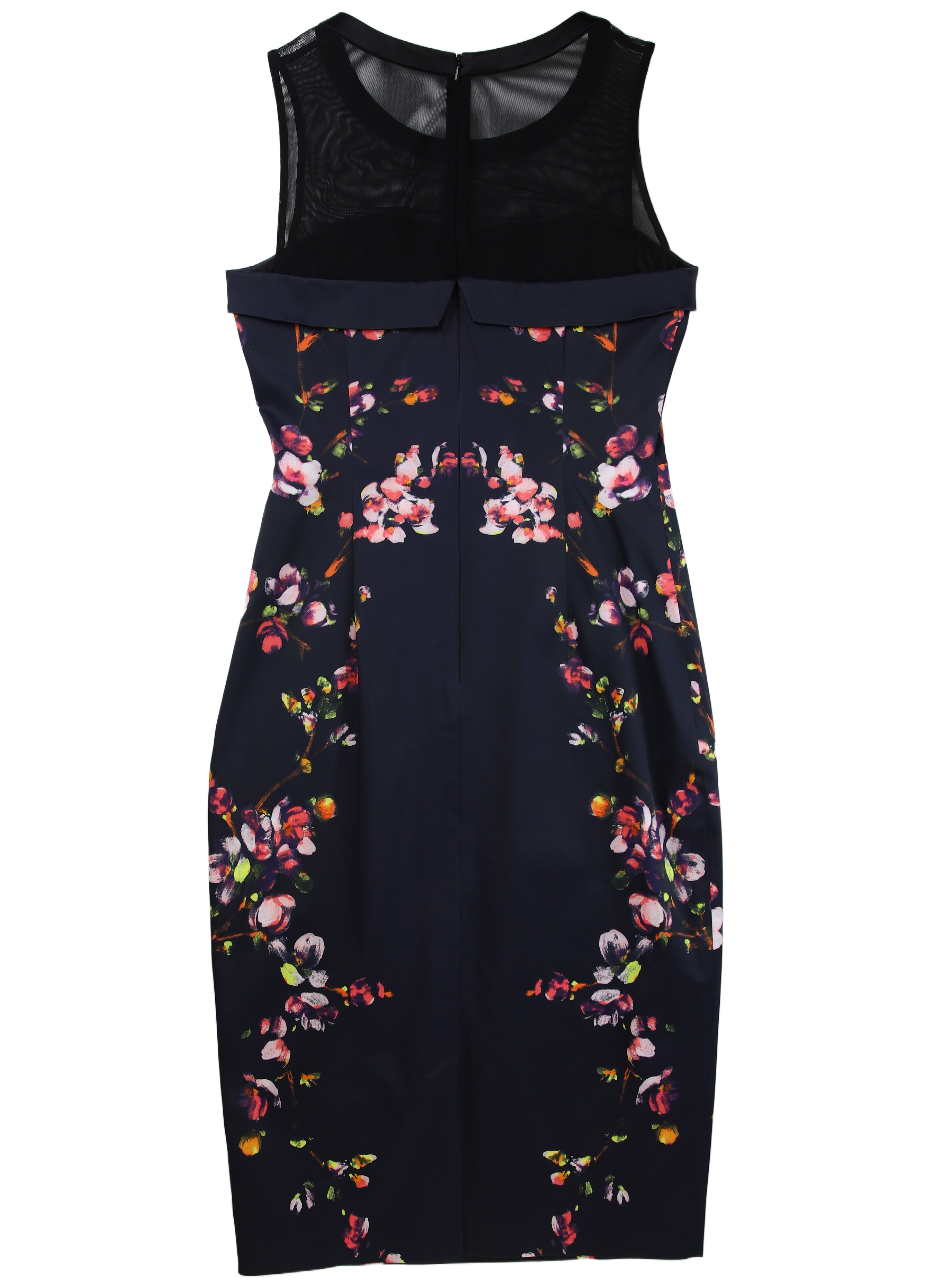 Karen Millen Midi Dress Sheath Navy Size 12