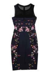 Karen Millen Midi Dress Sheath Navy Size 12