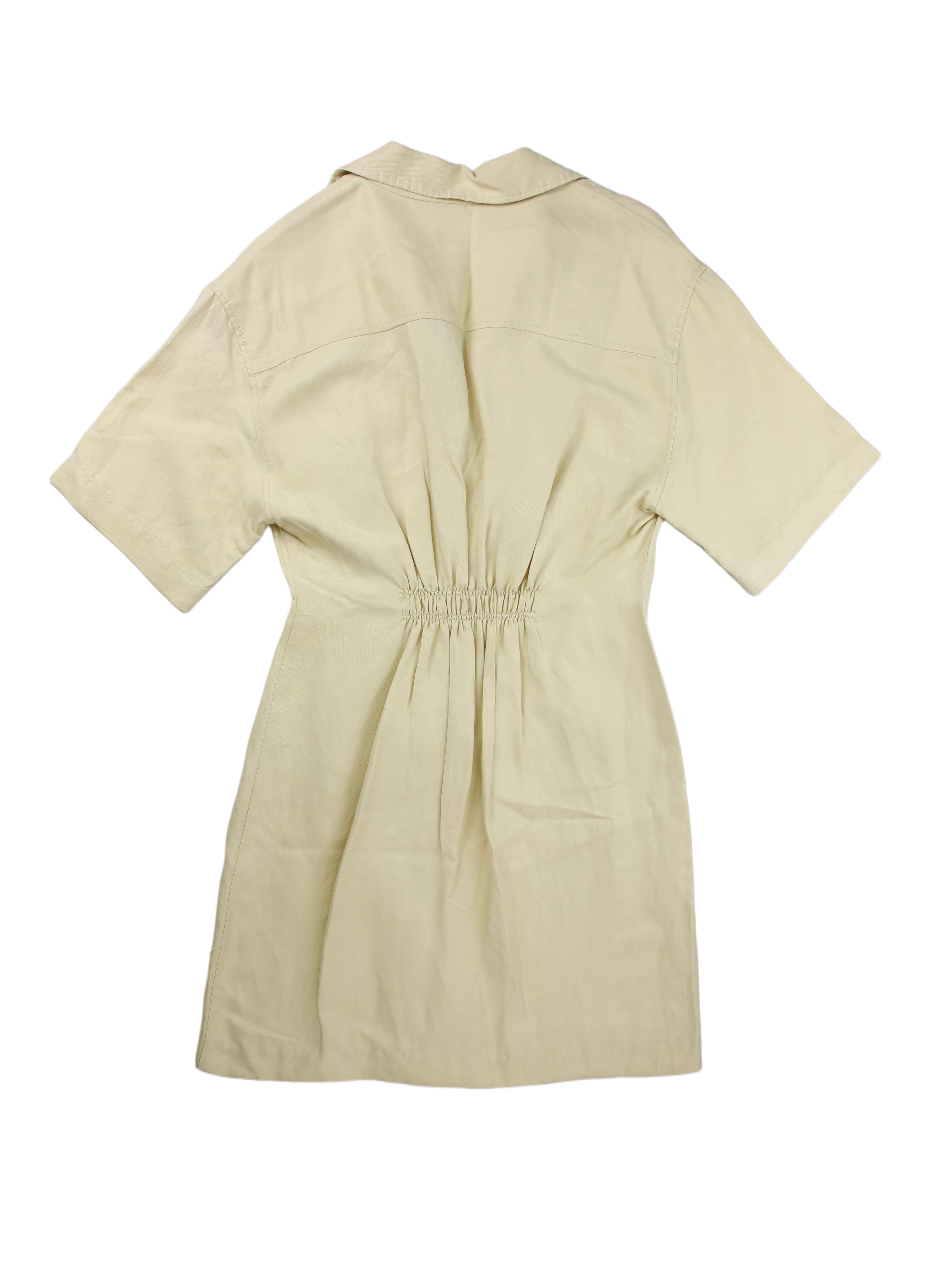 Sandro Blouse Twist-Front Dress Beige Small