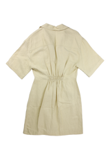 Sandro Blouse Twist-Front Dress Beige Small