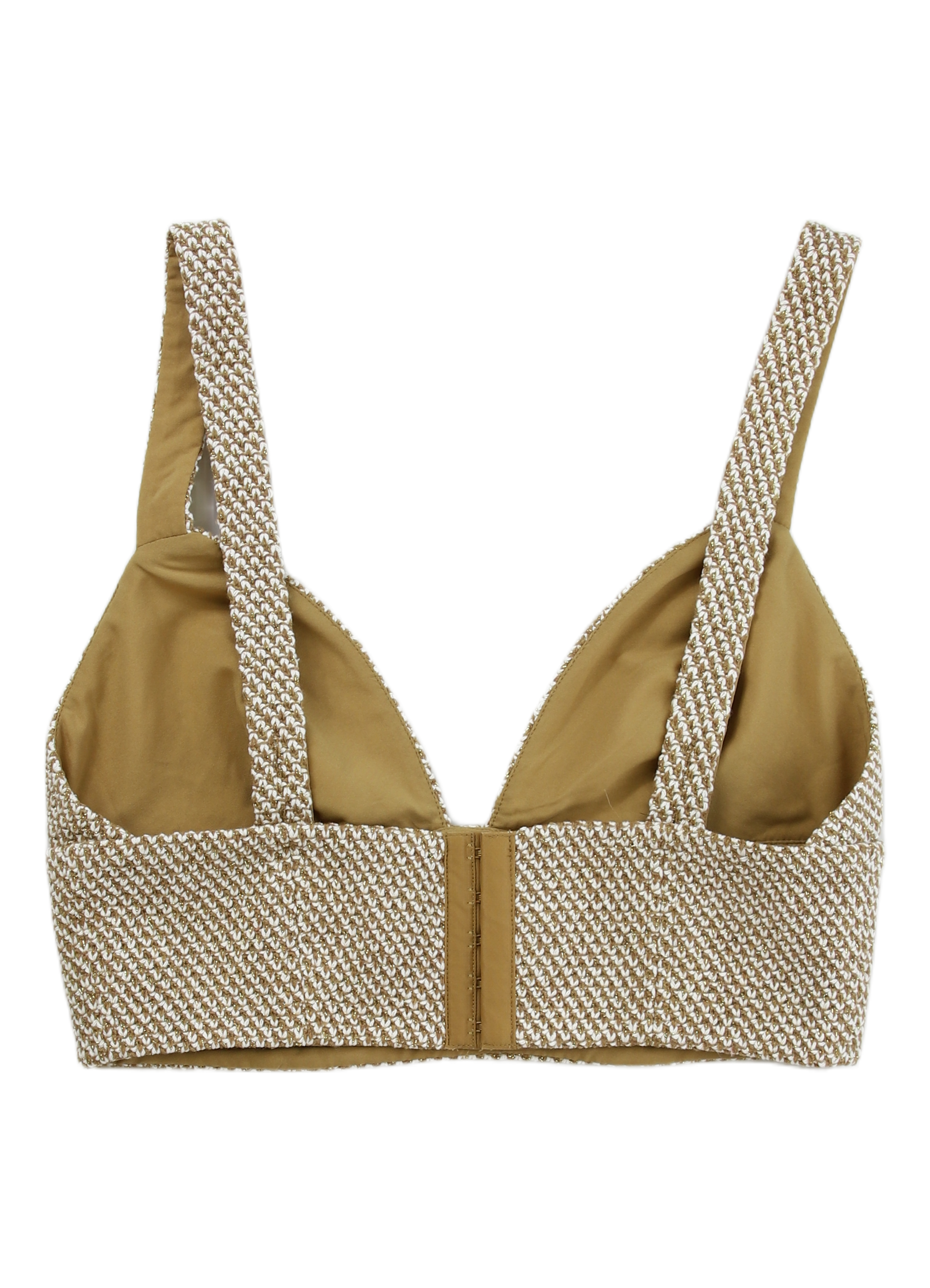 L'Agence Top Woven Bralette Beige Size S