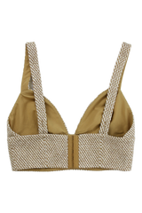 L'Agence Top Woven Bralette Beige Size S