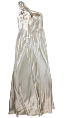 Jenny Yoo Collection Maxi Dress One-Shoulder Beige Size 8