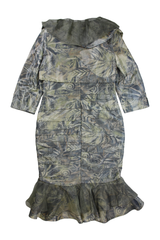 Mireia Midi Dress Ruffled Collar Green Size 10