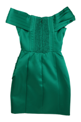Lavish Alice Mini Dress Off-Shoulder Green