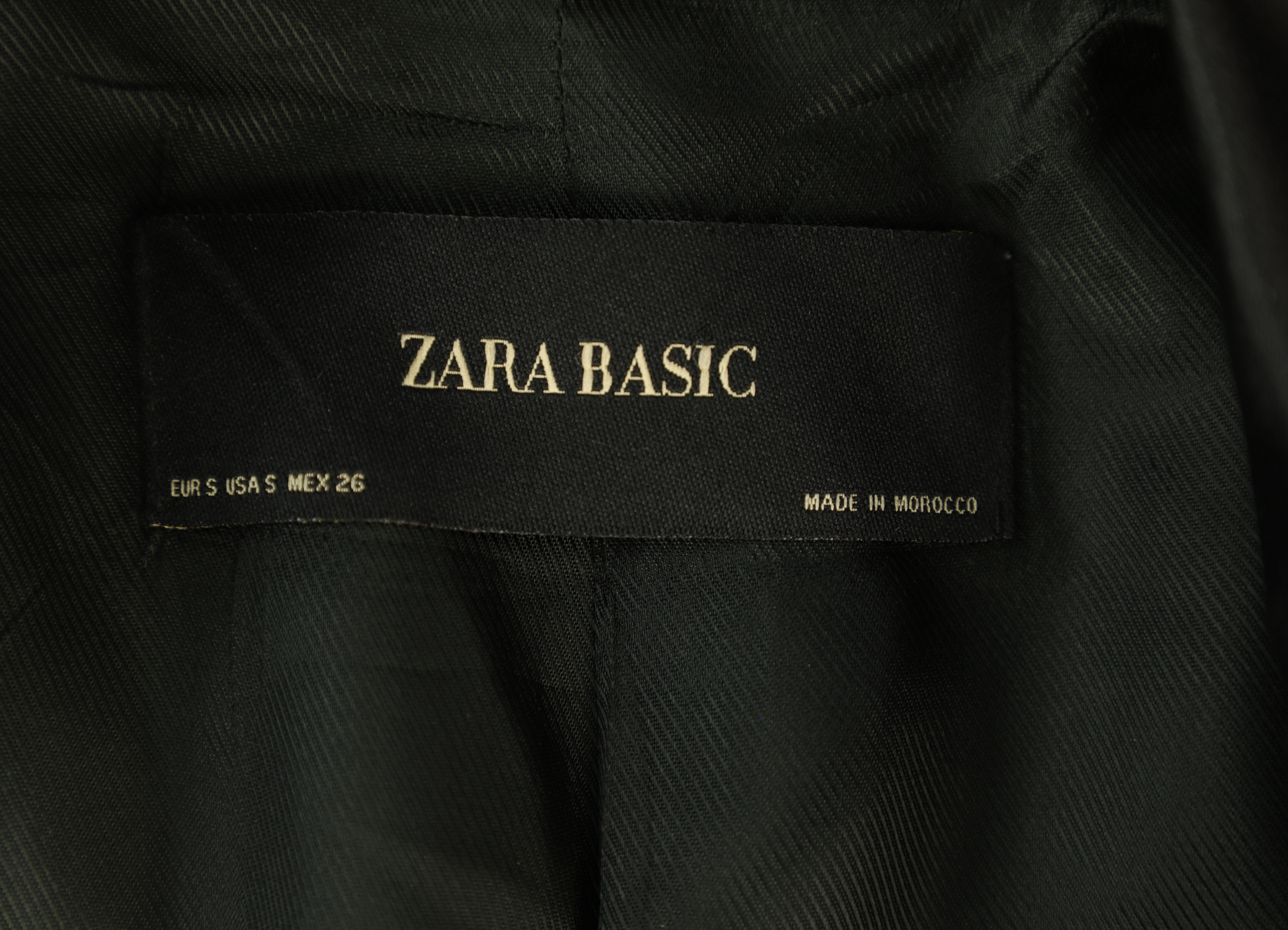 Zara Basic Coat Tuxedo Black Size S