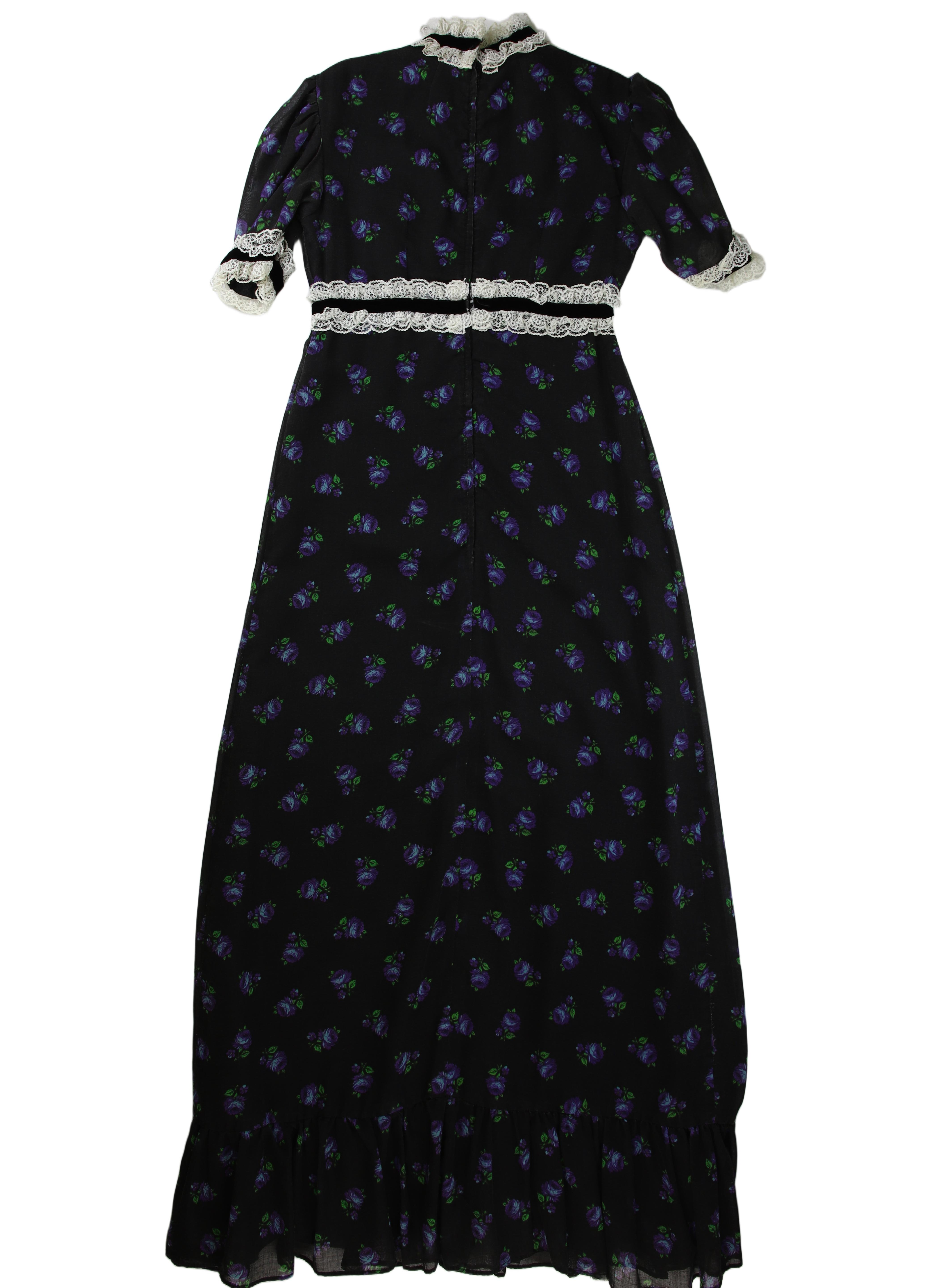 John Charles Vintage Inspired Maxi Dress Black Size S