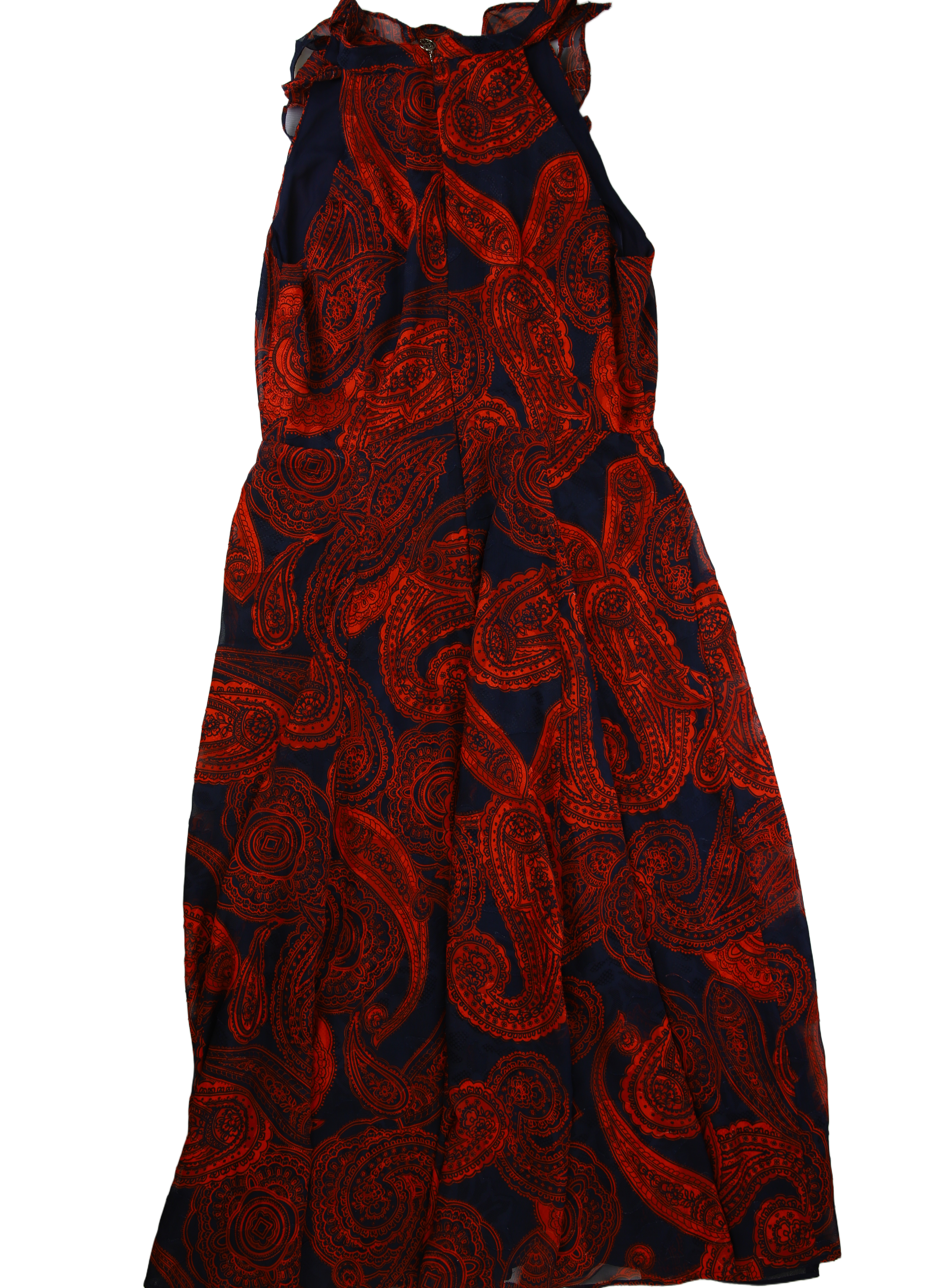 Tommy Hilfiger Maxi Dress Ruffled Navy/Red Size M
