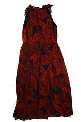 Tommy Hilfiger Maxi Dress Ruffled Navy/Red Size M