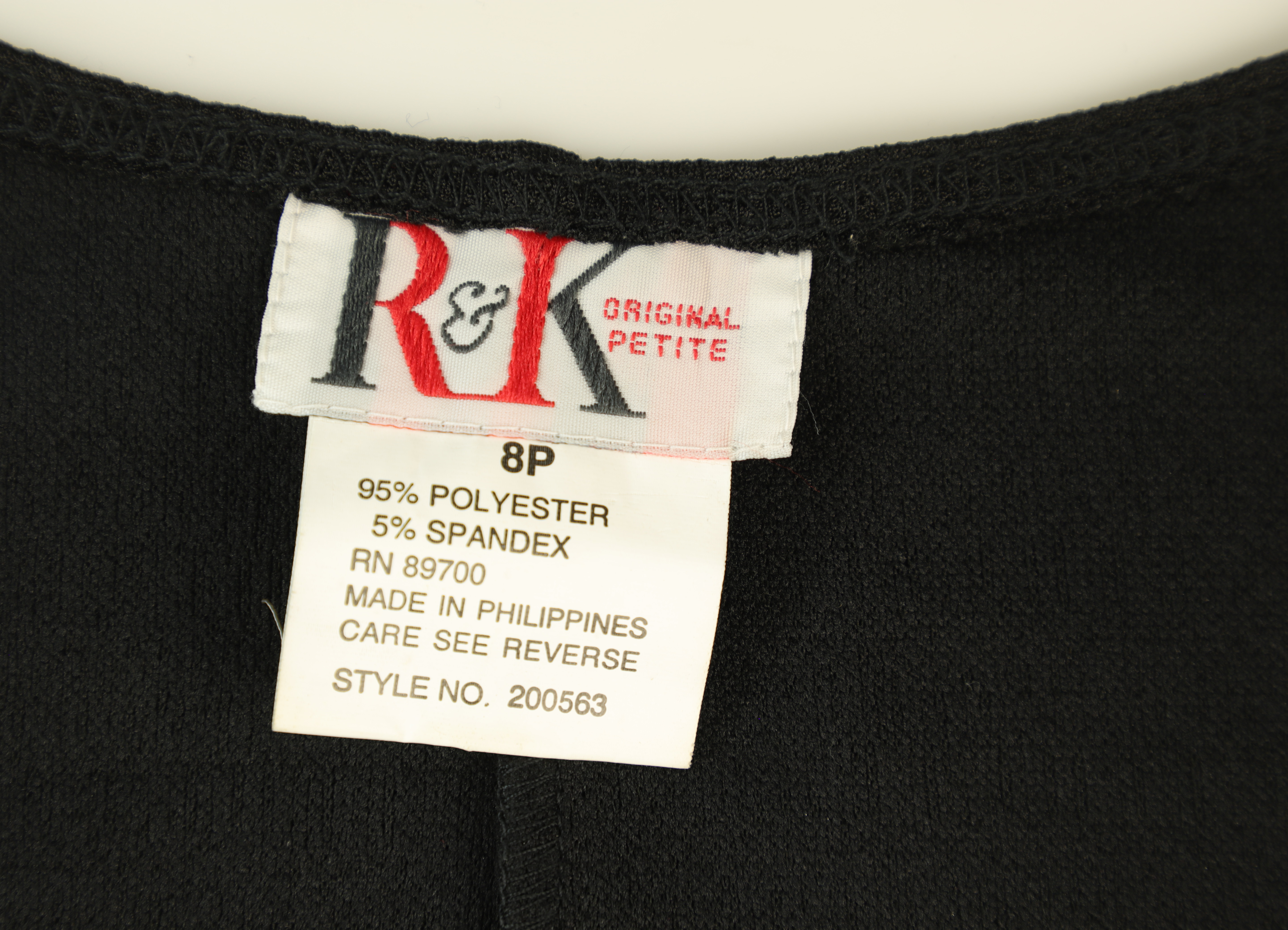 R&K Originals Midi Dress Shift Black Size 8 Petite