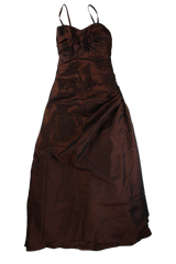 Da Vinci Midi Dress Ruched Bodice Brown Size 6