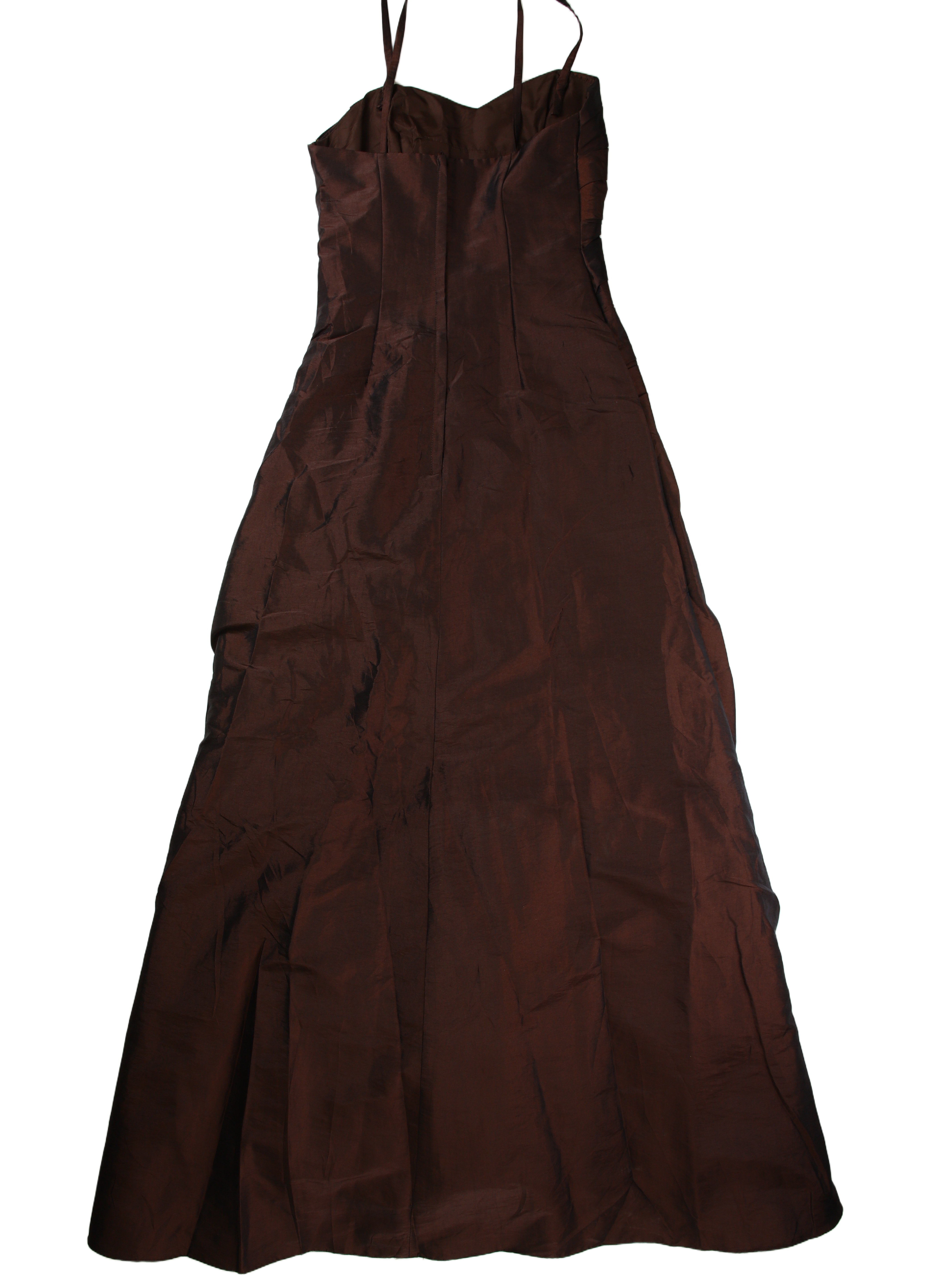 Da Vinci Midi Dress Ruched Bodice Brown Size 6