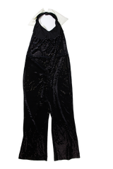 Costume Gallery Wide-Leg Halter Jumpsuit Black Size XL