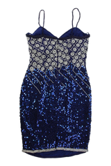 A.J. BARI Mini Dress Sequin Blue Size 6