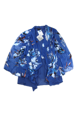 Chesca Coat Ruffled Capelet Blue Size 16-18