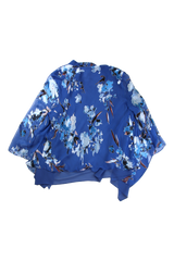 Chesca Coat Ruffled Capelet Blue Size 16-18
