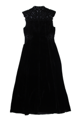 ME+EM Midi Dress Embroidered Yoke Black Size 8