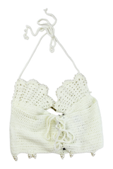 Baal Bomber Top Shell Bralette White Size S