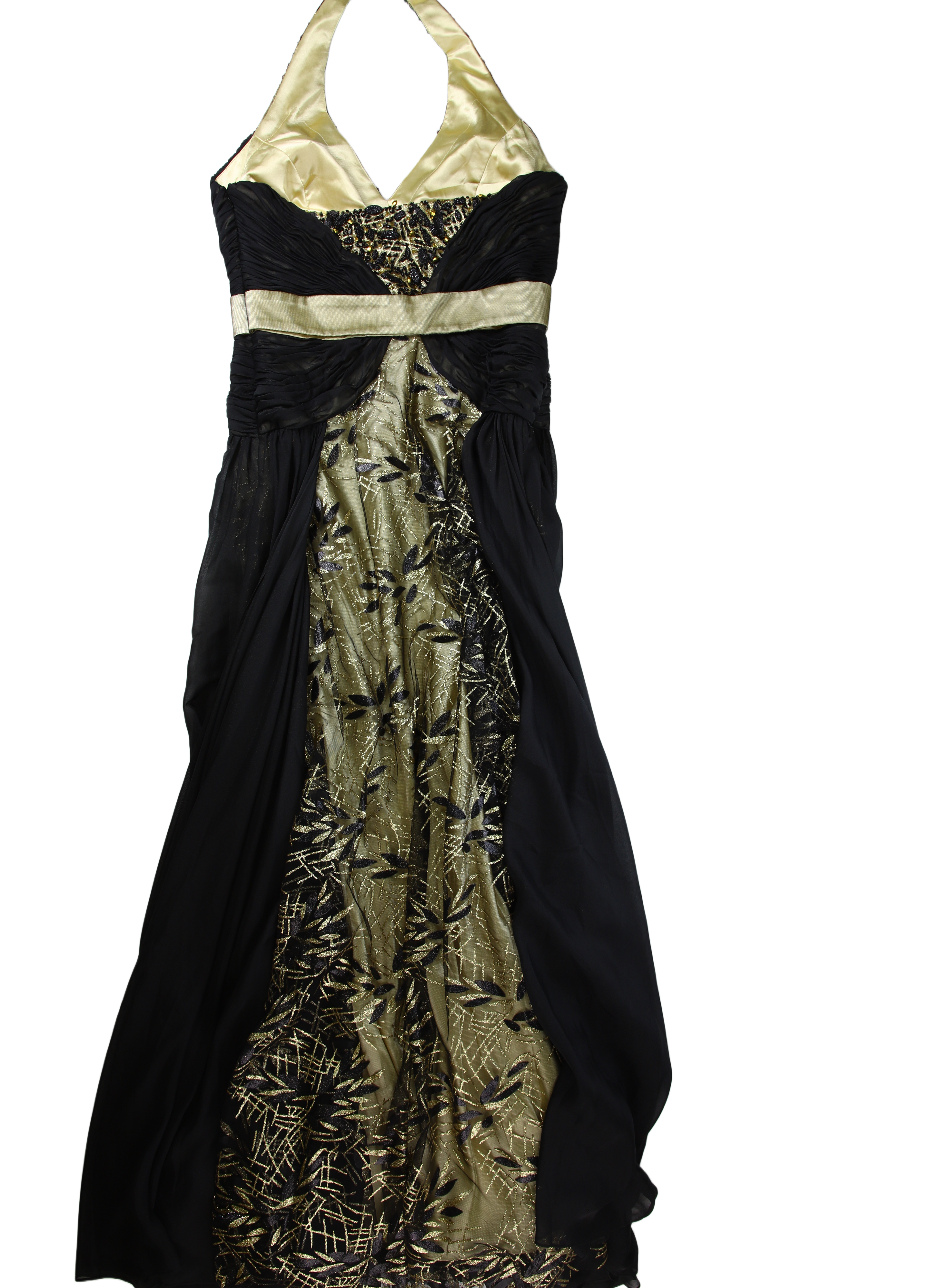 Aftershock London Midi Dress Empire Halter Black Size L
