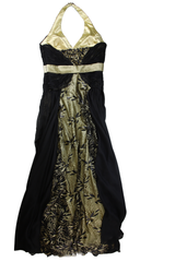 Aftershock London Midi Dress Empire Halter Black Size L