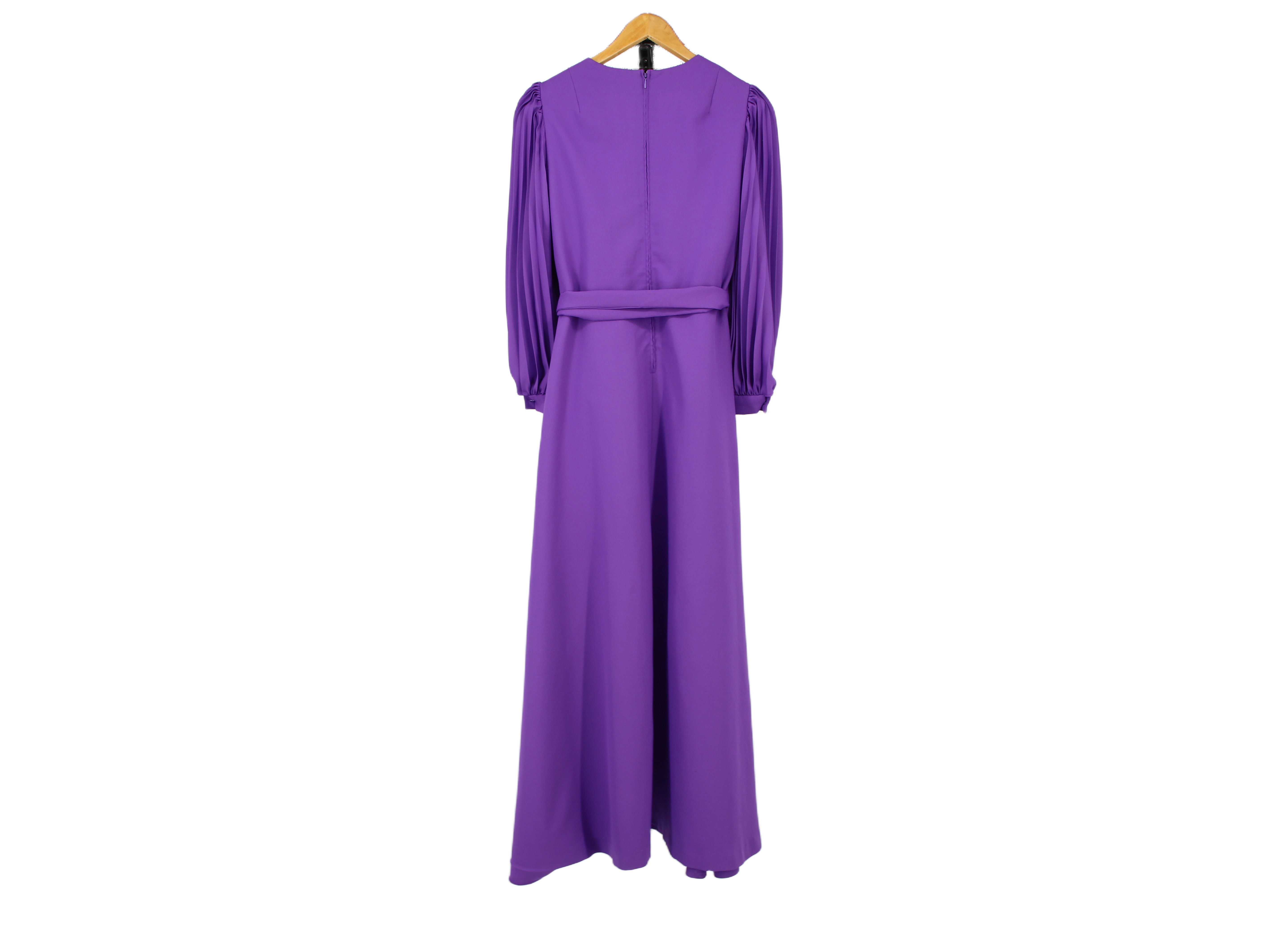 Maxi Dress Belted Gown Purple Size 46