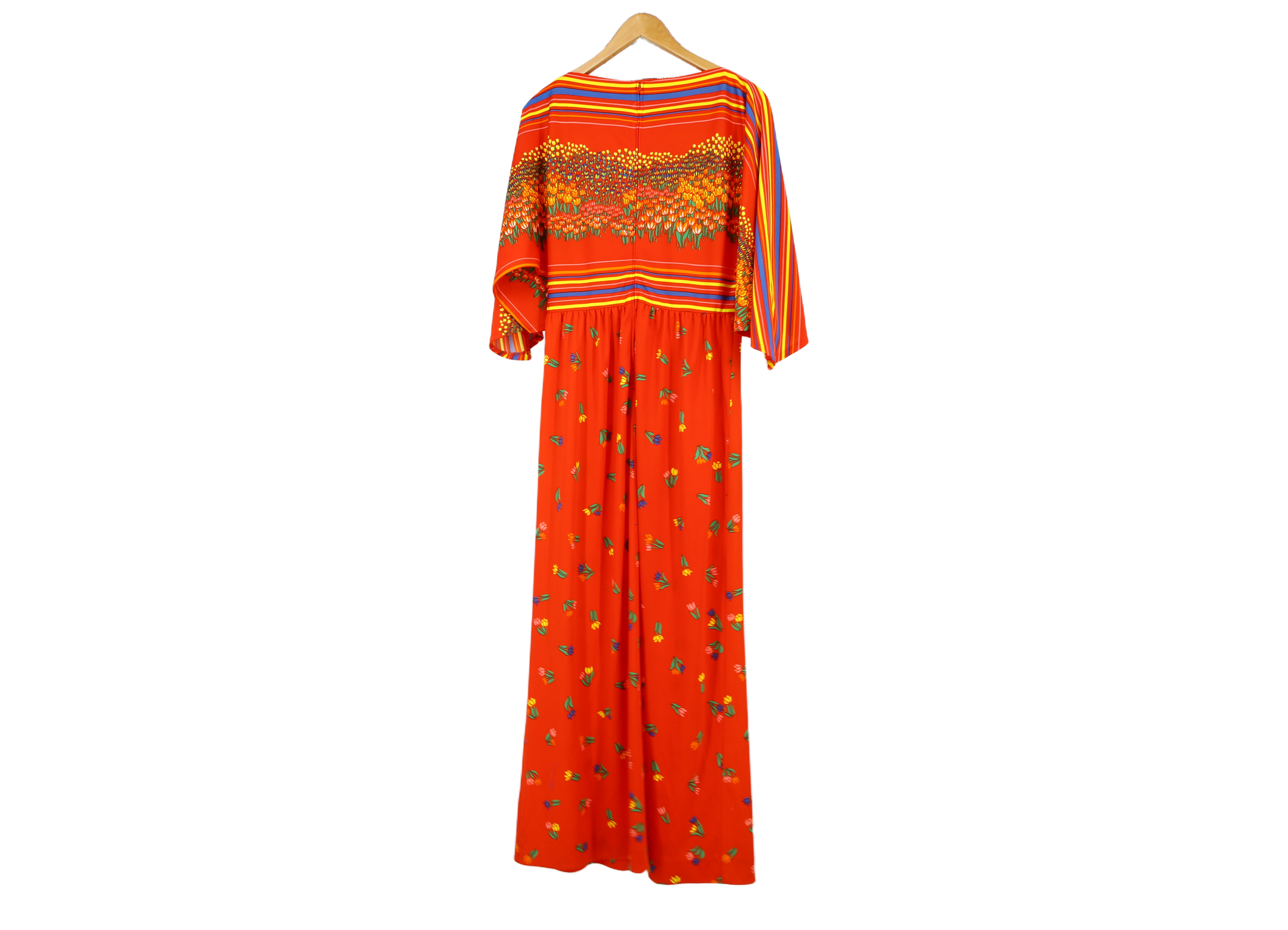 Leslie Fay Maxi Dress Blouson Orange Size M