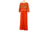 Leslie Fay Maxi Dress Blouson Orange Size M