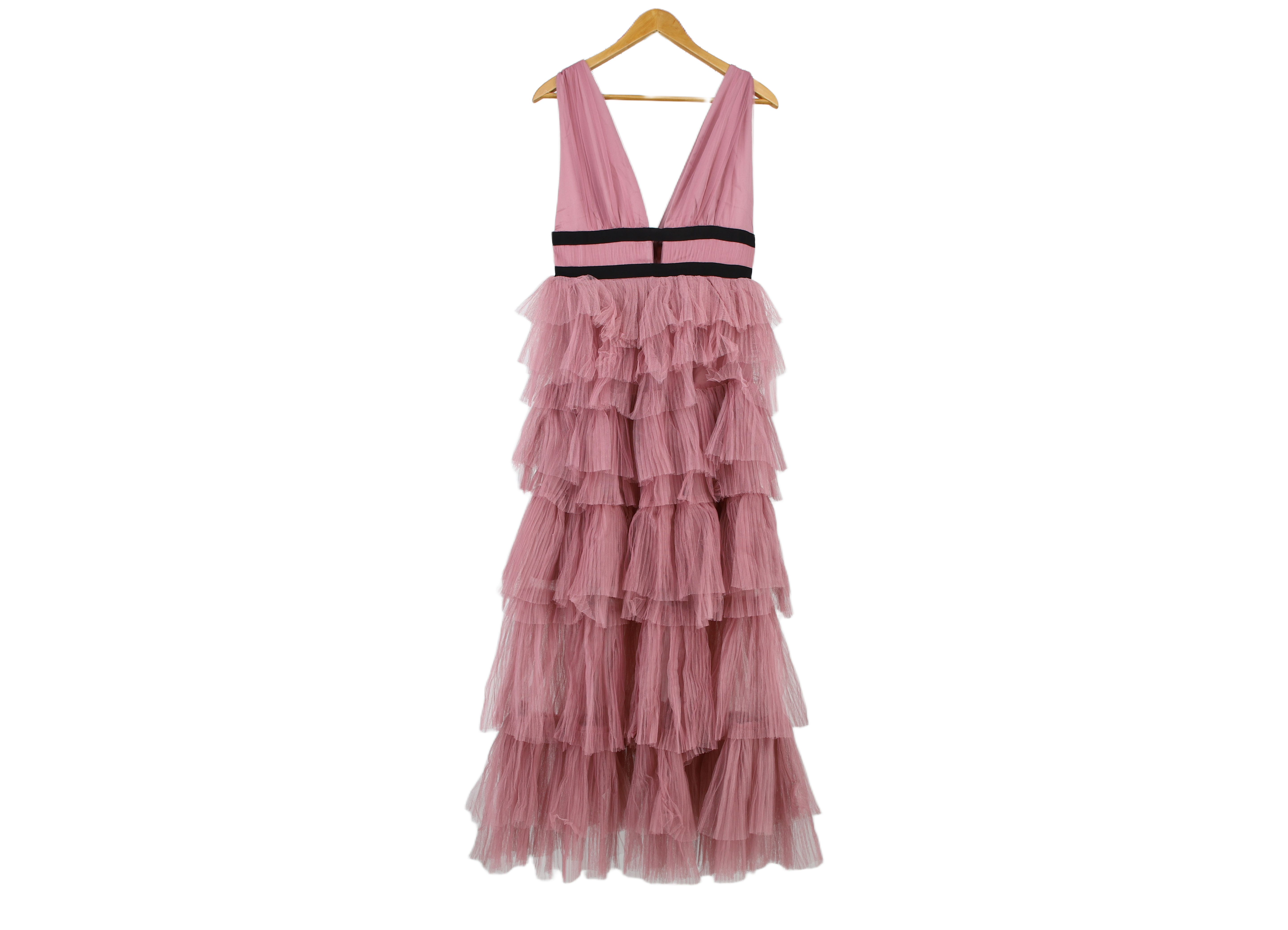True Decadence Maxi Dress Tiered Ruffle Pink Size 12