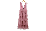 True Decadence Maxi Dress Tiered Ruffle Pink Size 12