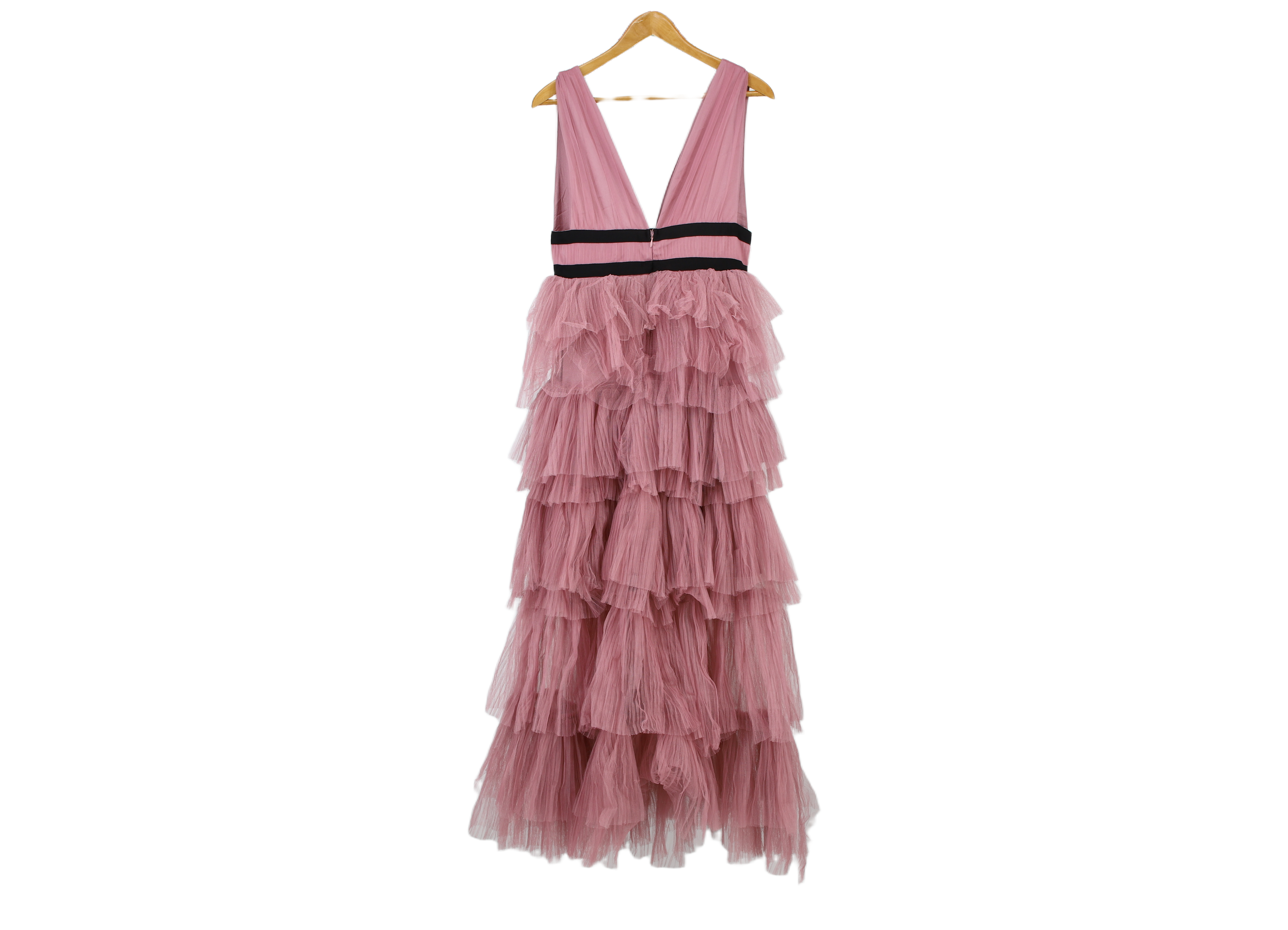 True Decadence Maxi Dress Tiered Ruffle Pink Size 12