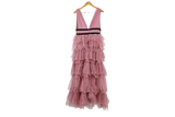 True Decadence Maxi Dress Tiered Ruffle Pink Size 12