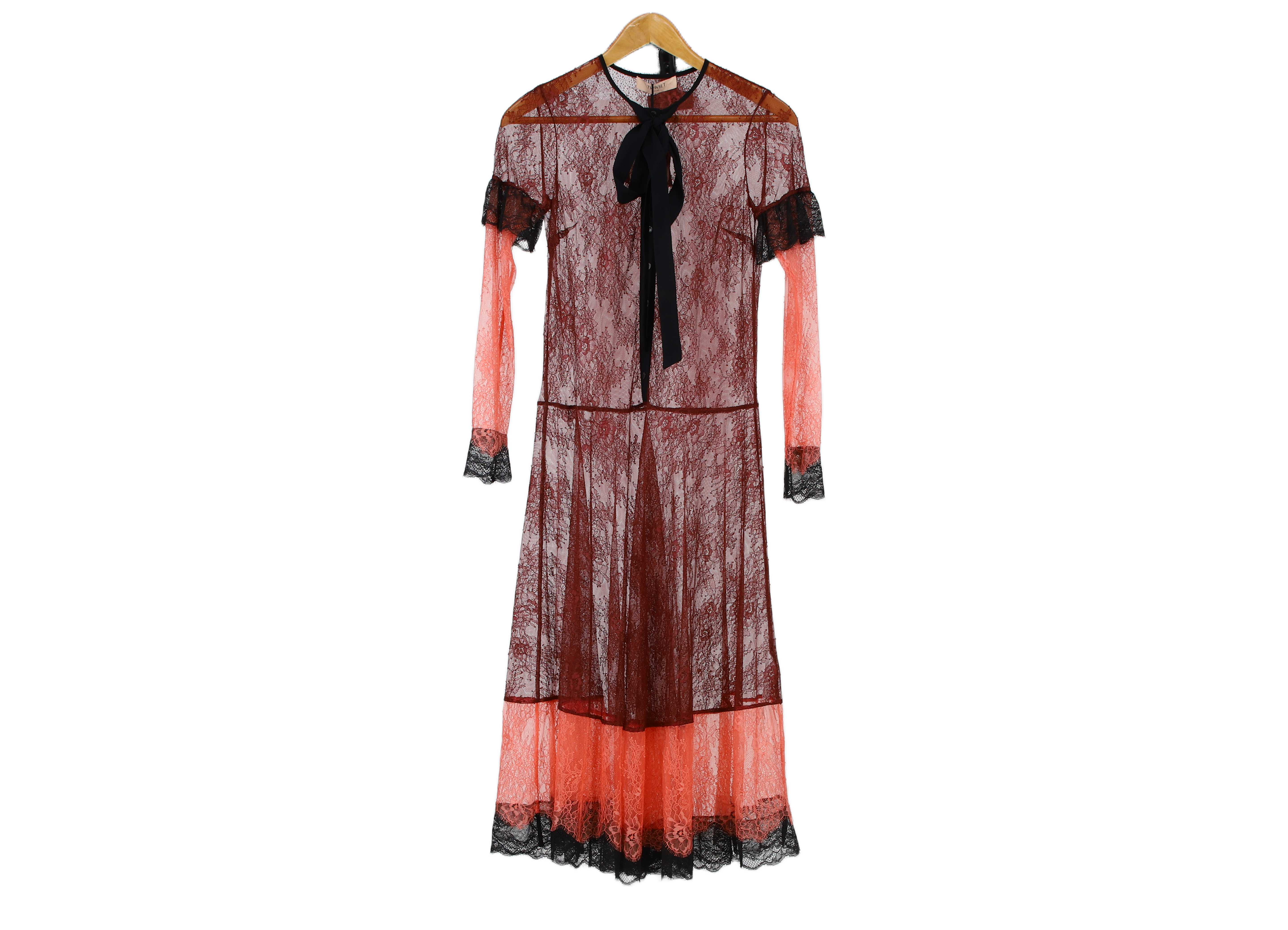Twinset Maxi Dress Tie-Neck Gown Red Size 10
