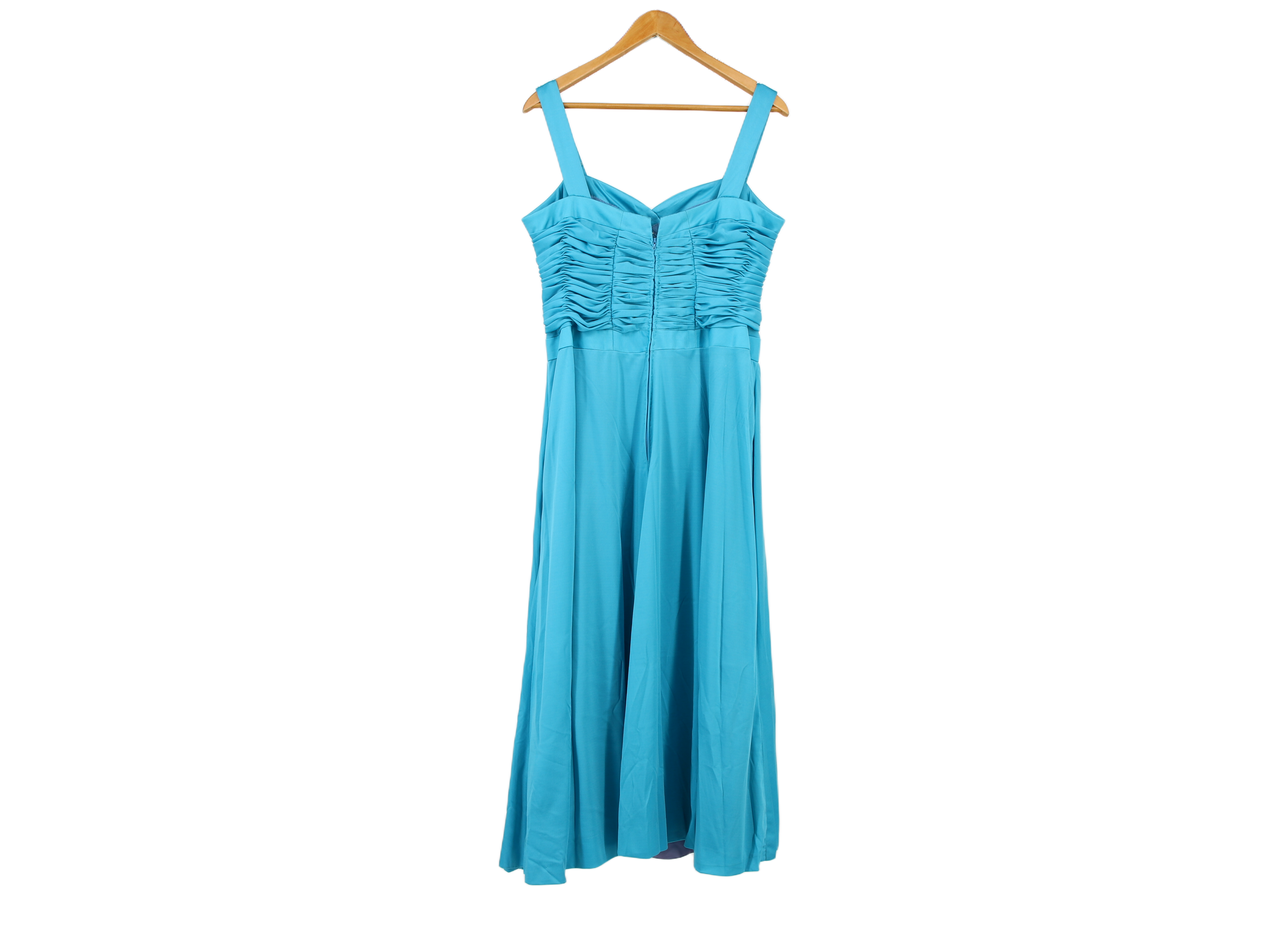 Lise Stara Maxi Dress Ruched Empire Bodice Blue Size M