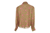 LK Bennett Green Floral Button-Up Blouse