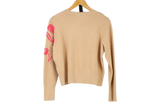LK Bennett Beige Embroidered Crewneck Sweater