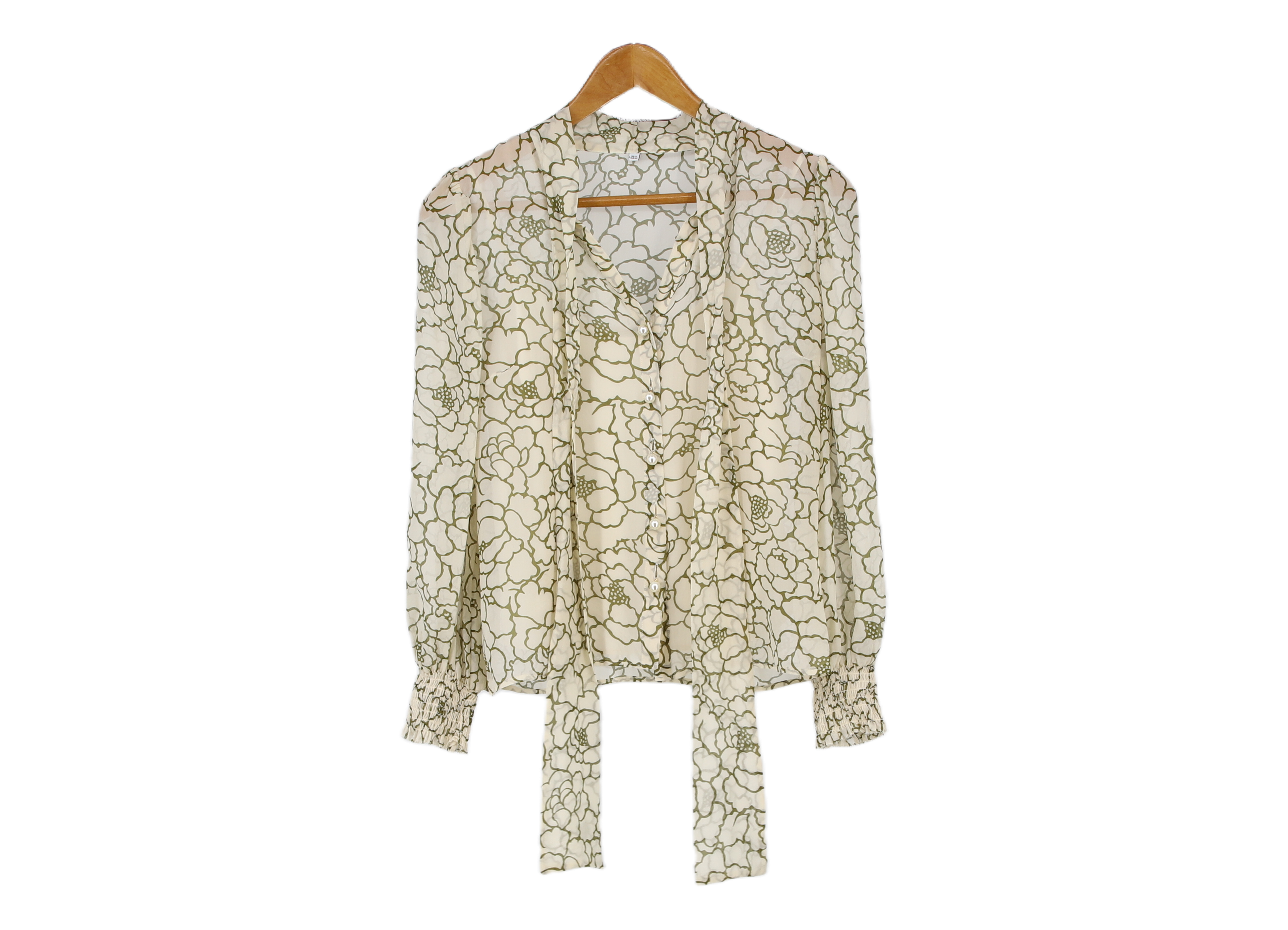 LK Bennett White Tie-Neck Blouse Size 12