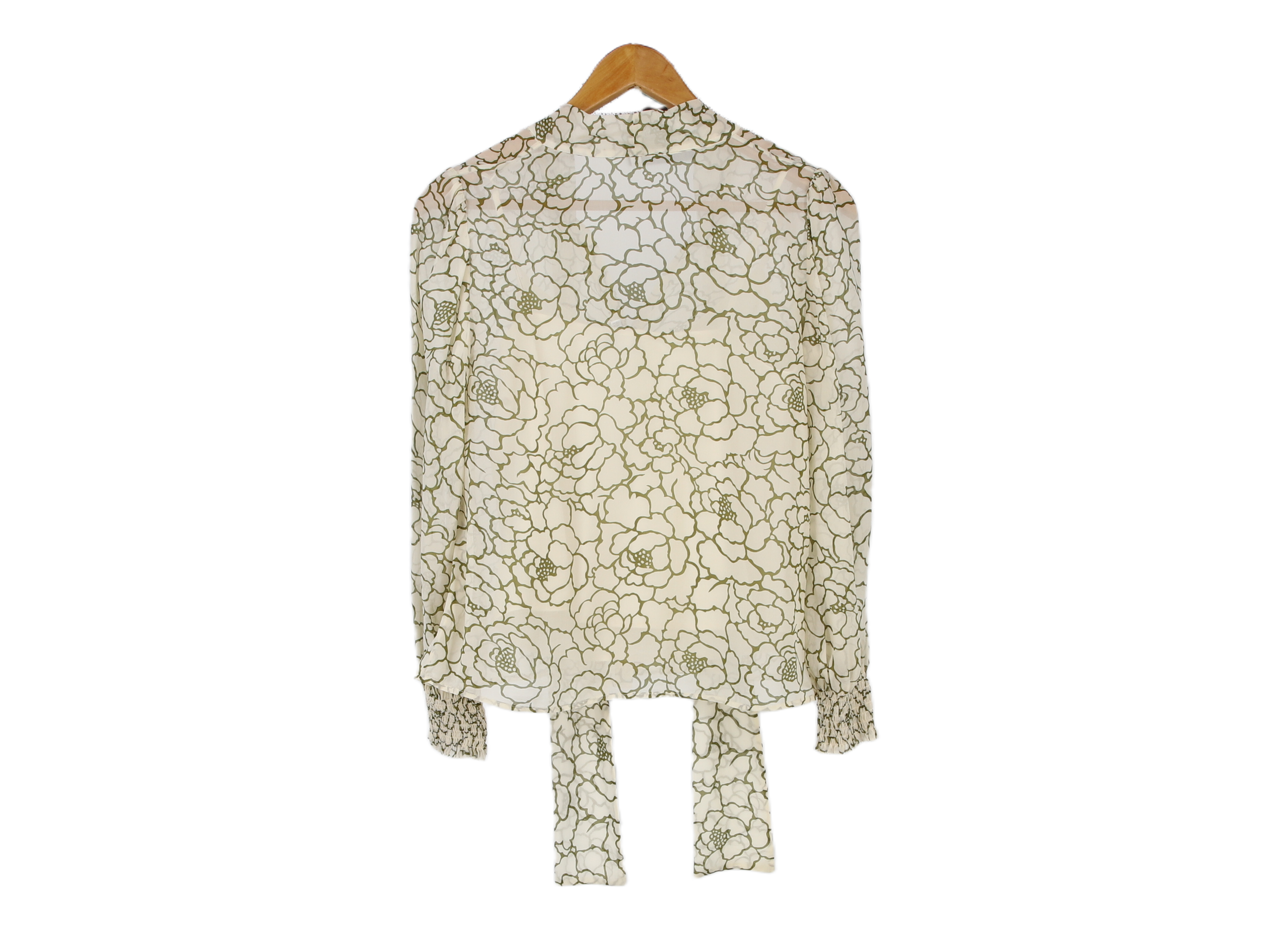 LK Bennett White Tie-Neck Blouse Size 12