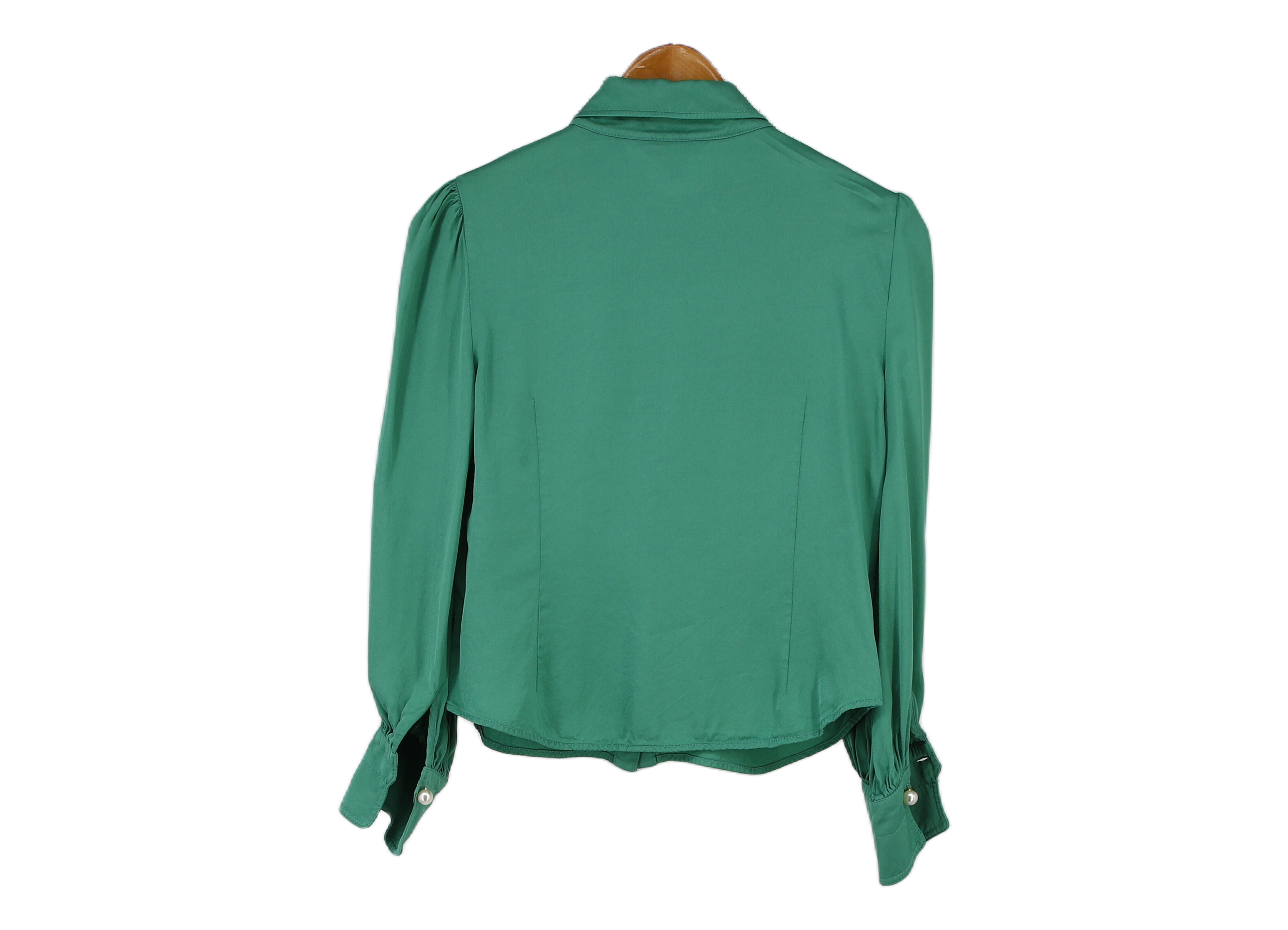 LK Bennett Green Tailored Button-Down Blouse Size 12