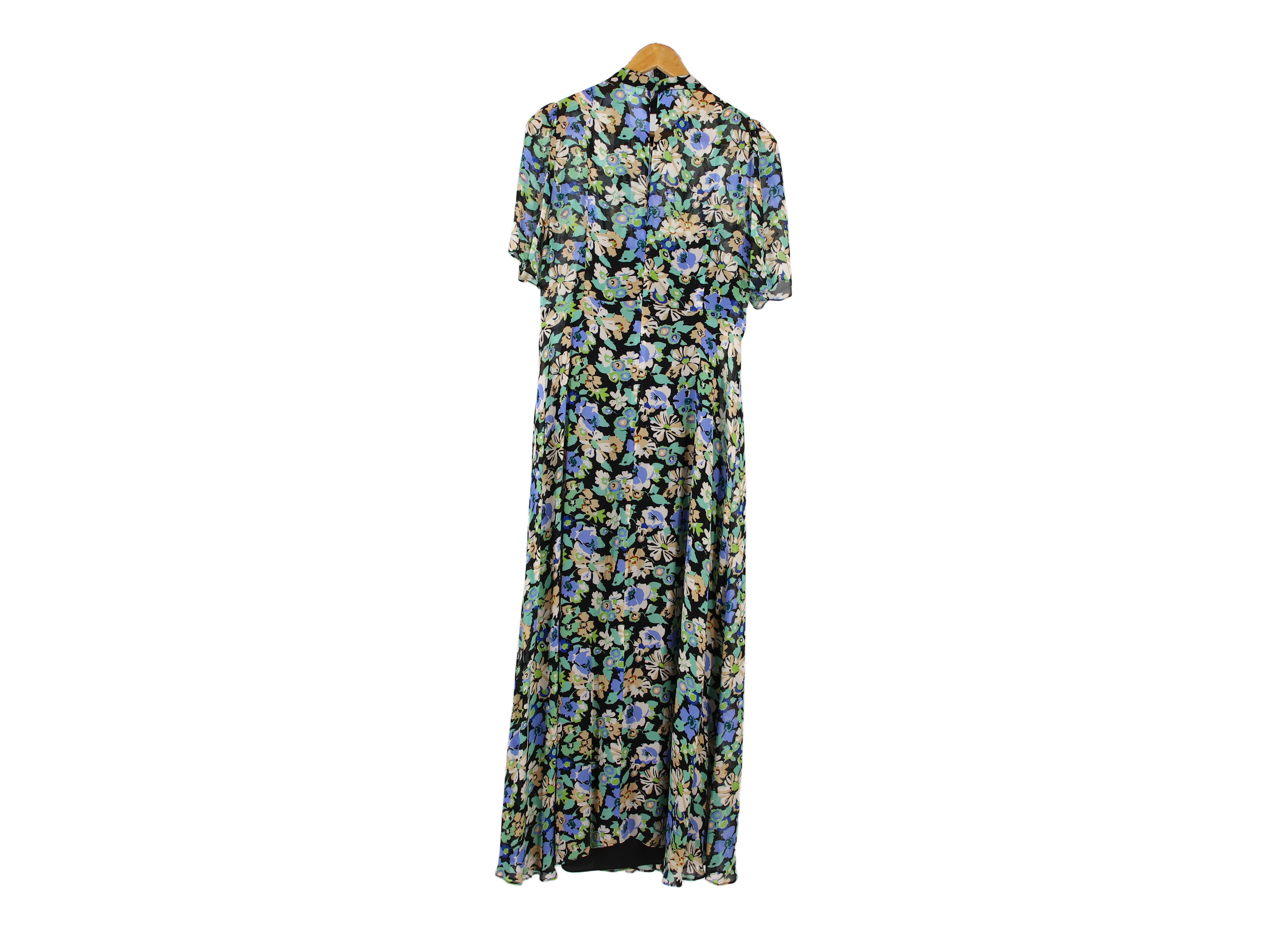 LK Bennett Black Floral Maxi Wrap Dress Size 14