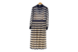 LK Bennett Navy Striped Maxi Shirt Dress