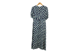 LK Bennett Navy Printed Blouson Maxi Dress