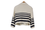 LK Bennett Beige Striped Tweed Blazer